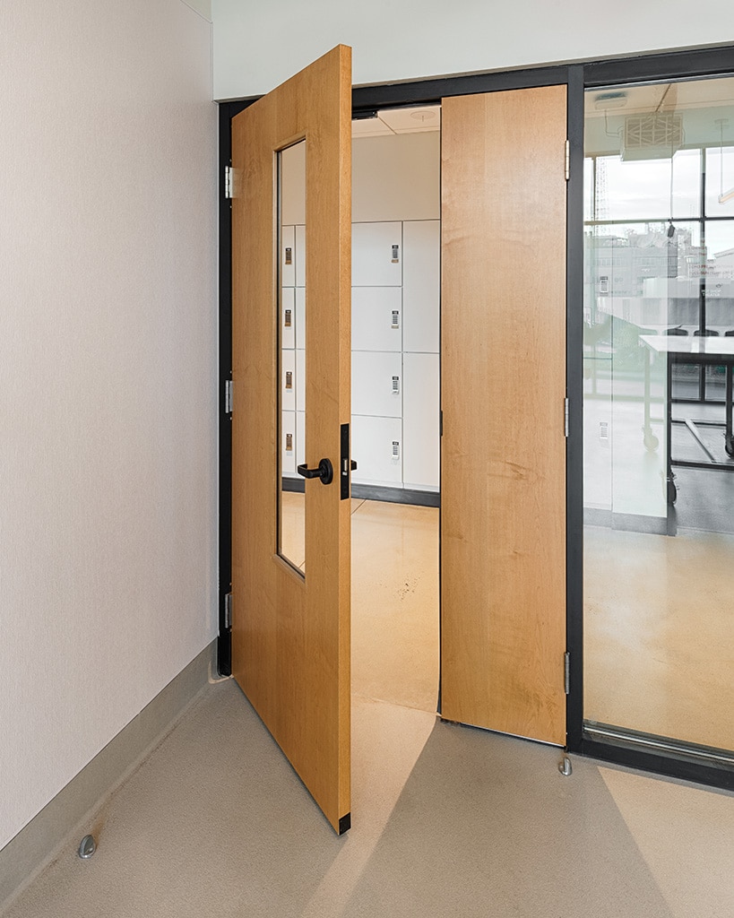 Door with glass panel
