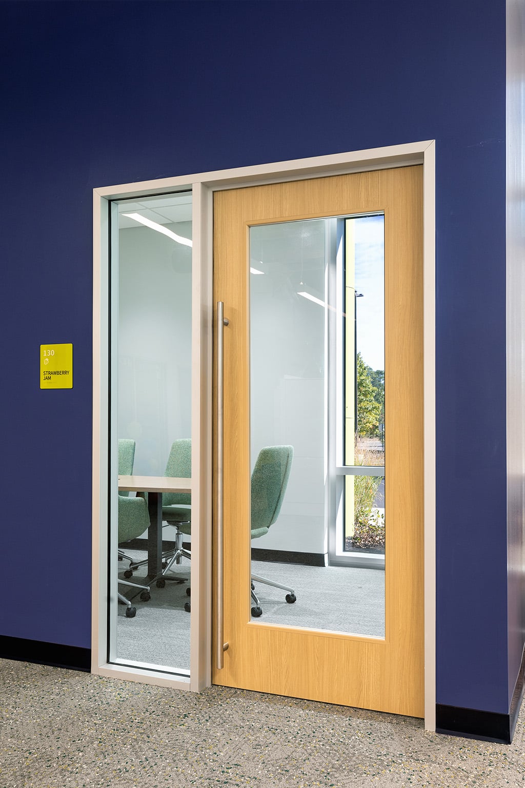 Glass door into conference room